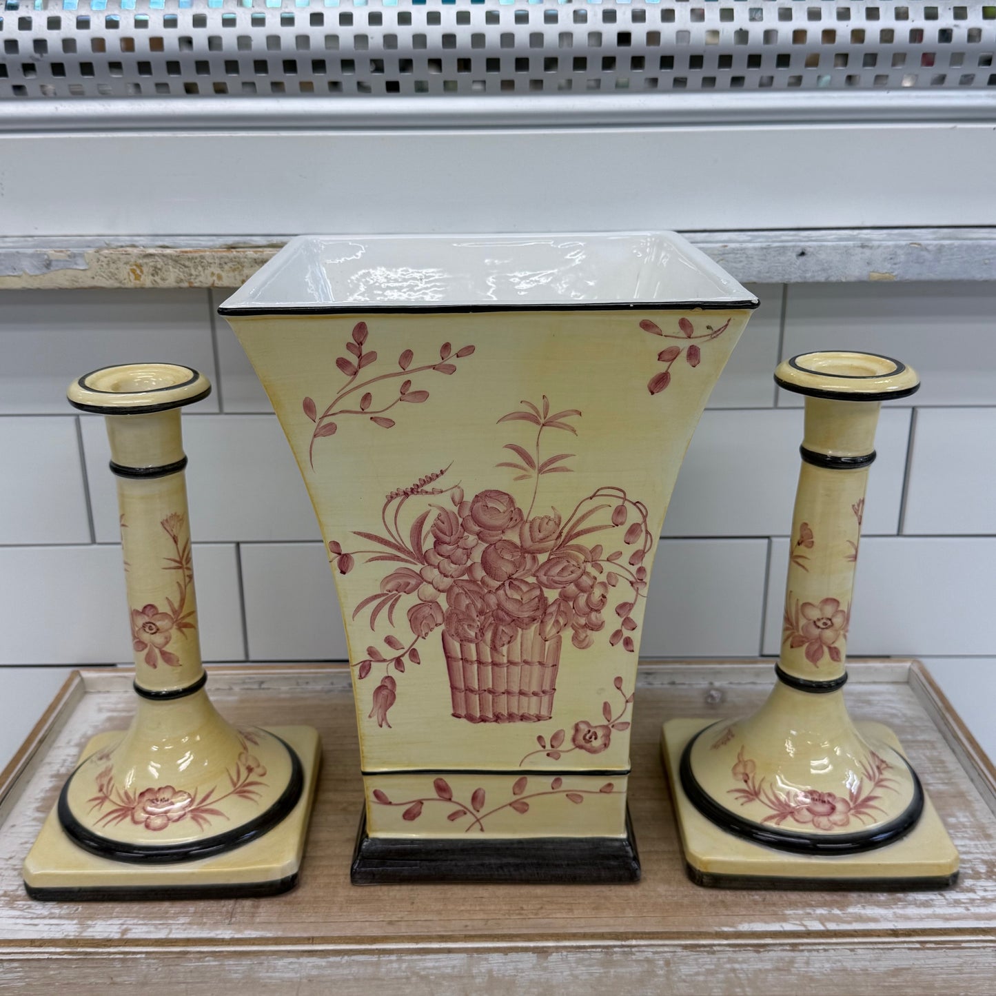 The Mane Lion Ceramics Candle Holder & Cache Pot Set