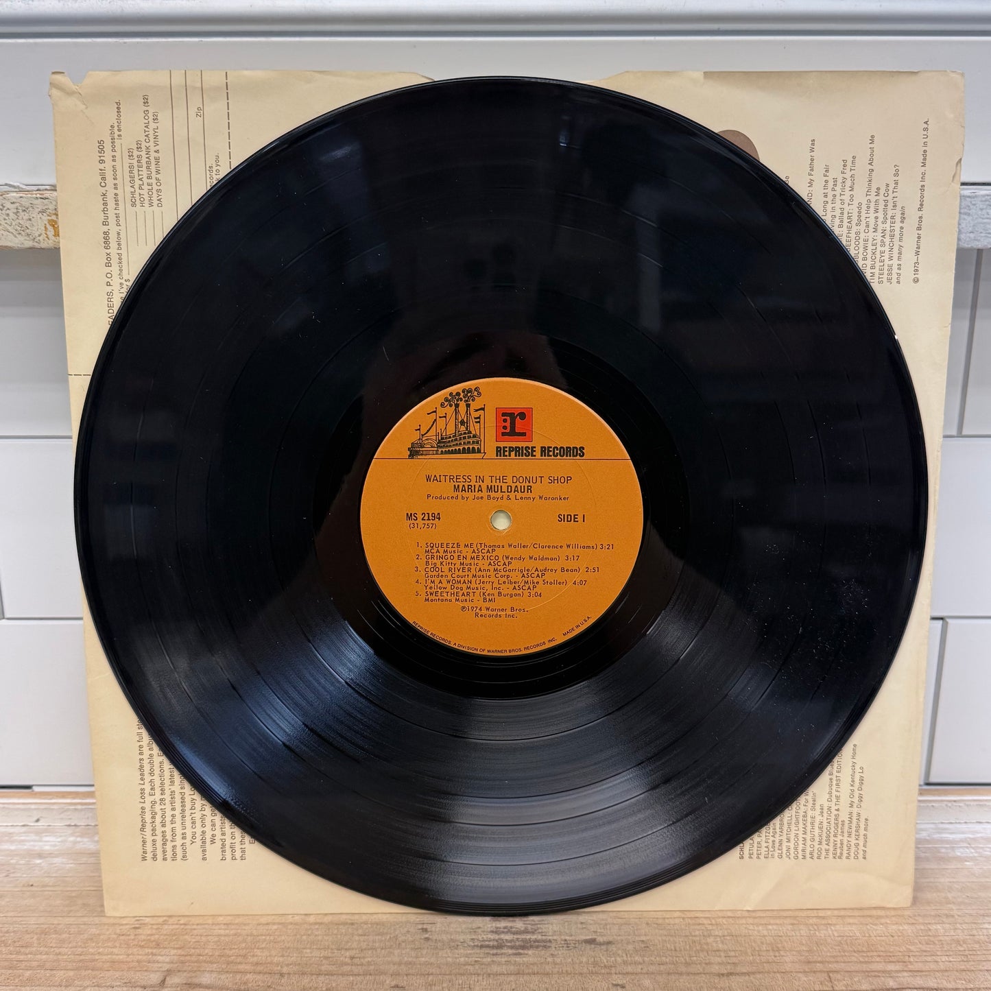 Maria Muldaur Waitress in the Donut Shop Vinyl LP 1974 #MS2194