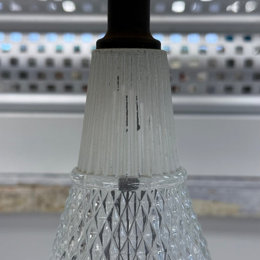 Hollywood Regency Frosted Glass Table Lamp Vintage 1960s