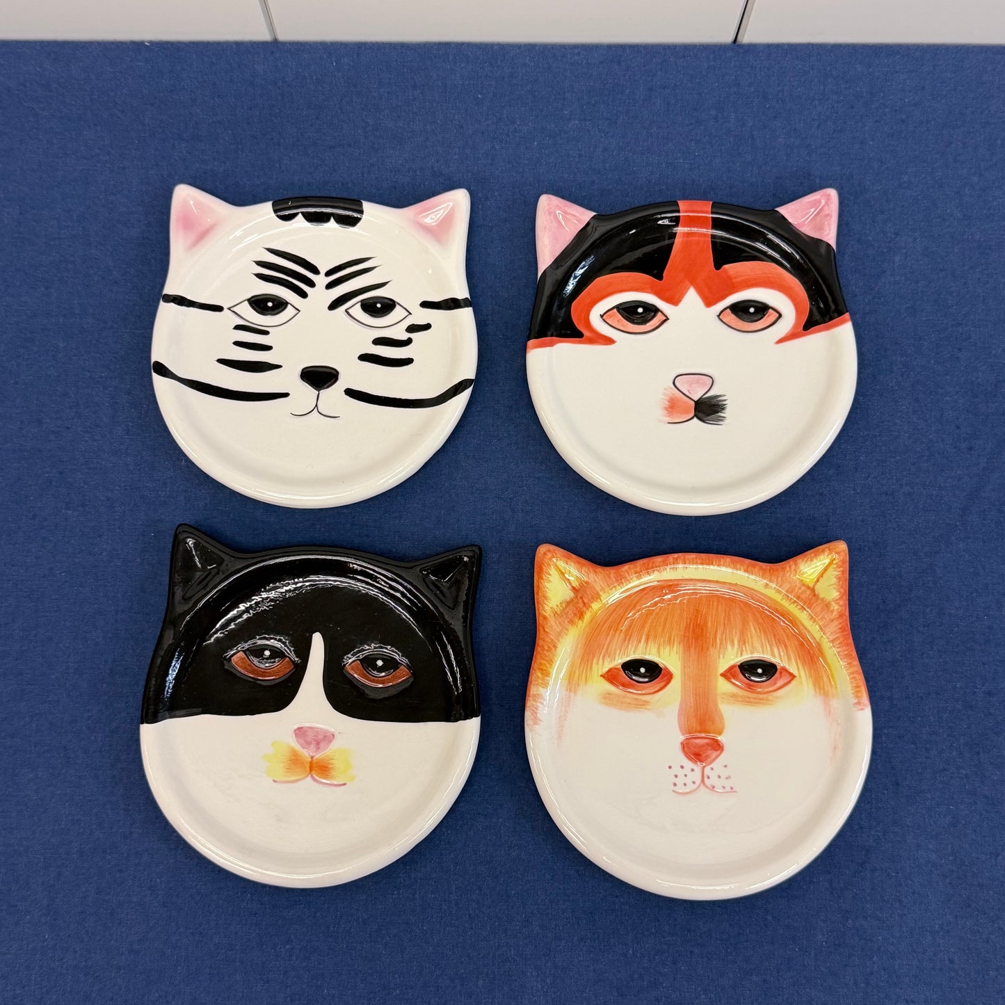 Bandwagon Cat Coasters Set of 4 Ceramic 2001
