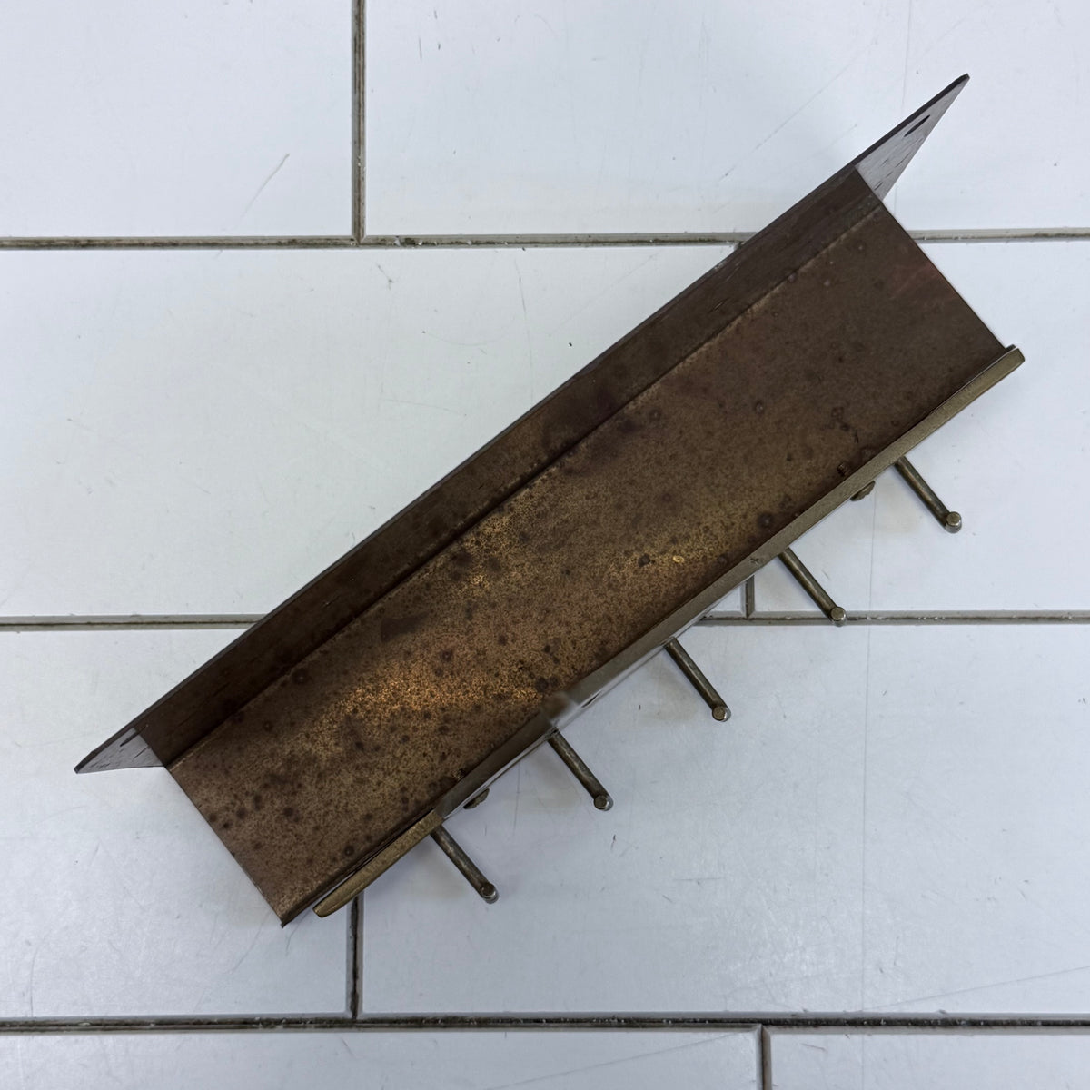 Brass Sailboat Wall Key Holder Nautical 5 Hook Rack