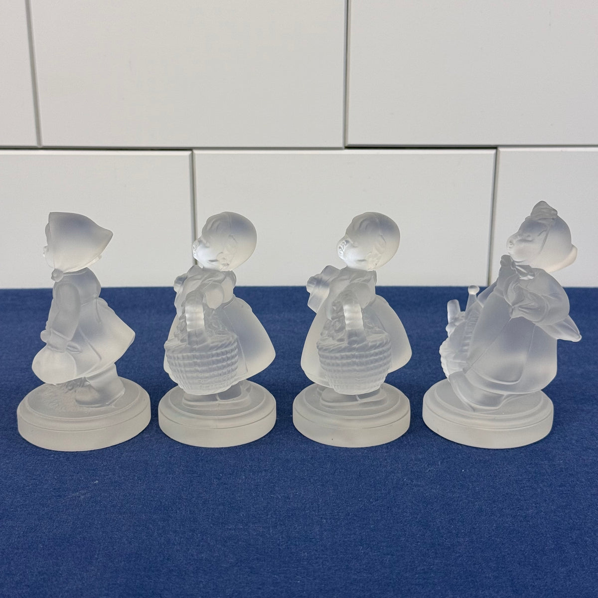 Goebel Germany Frosted Crystal Figurines Set of 7