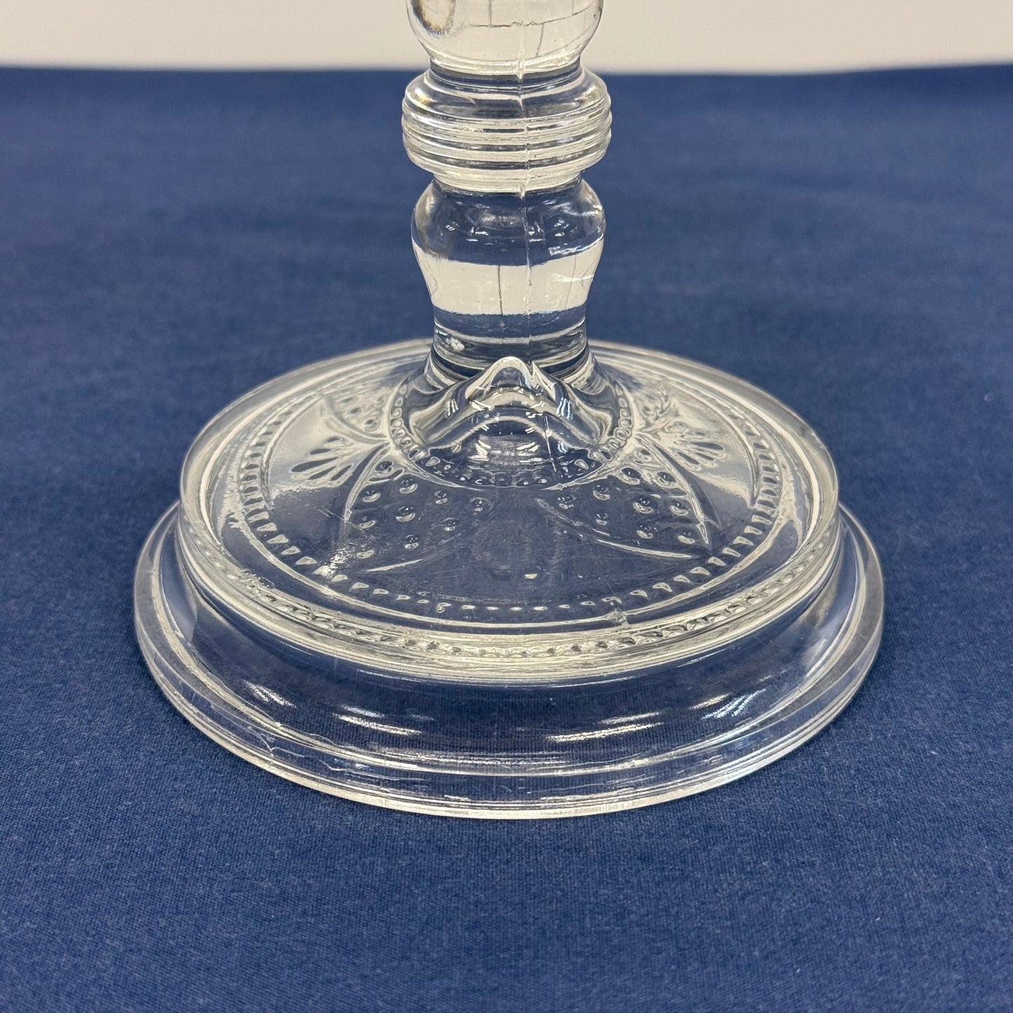 Bryce Bros Argent Rope Band EAPG Glass Cake Stand c. 1900