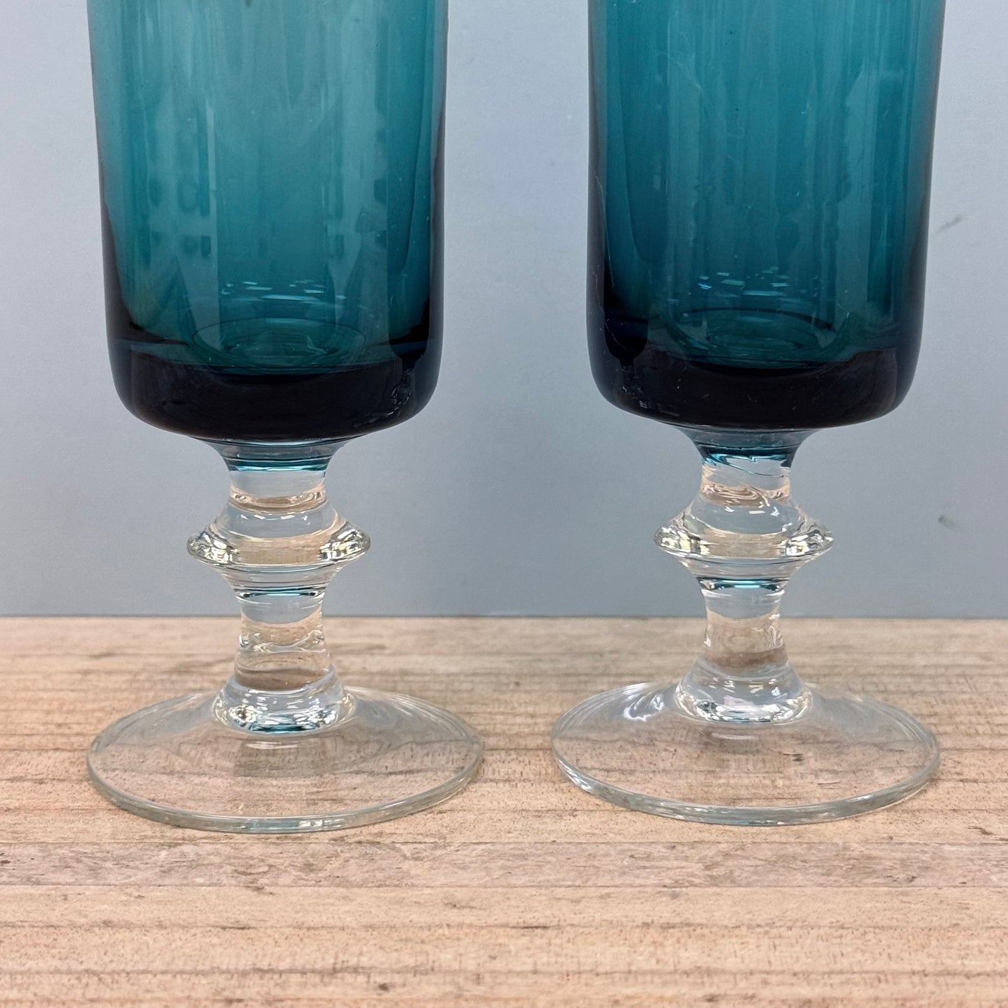 Peacock Blue Glasses, Set of 2