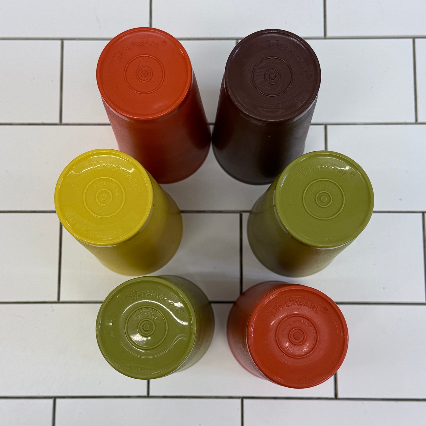 Vintage Tupperware 1970s Plastic Tumblers Set of 10