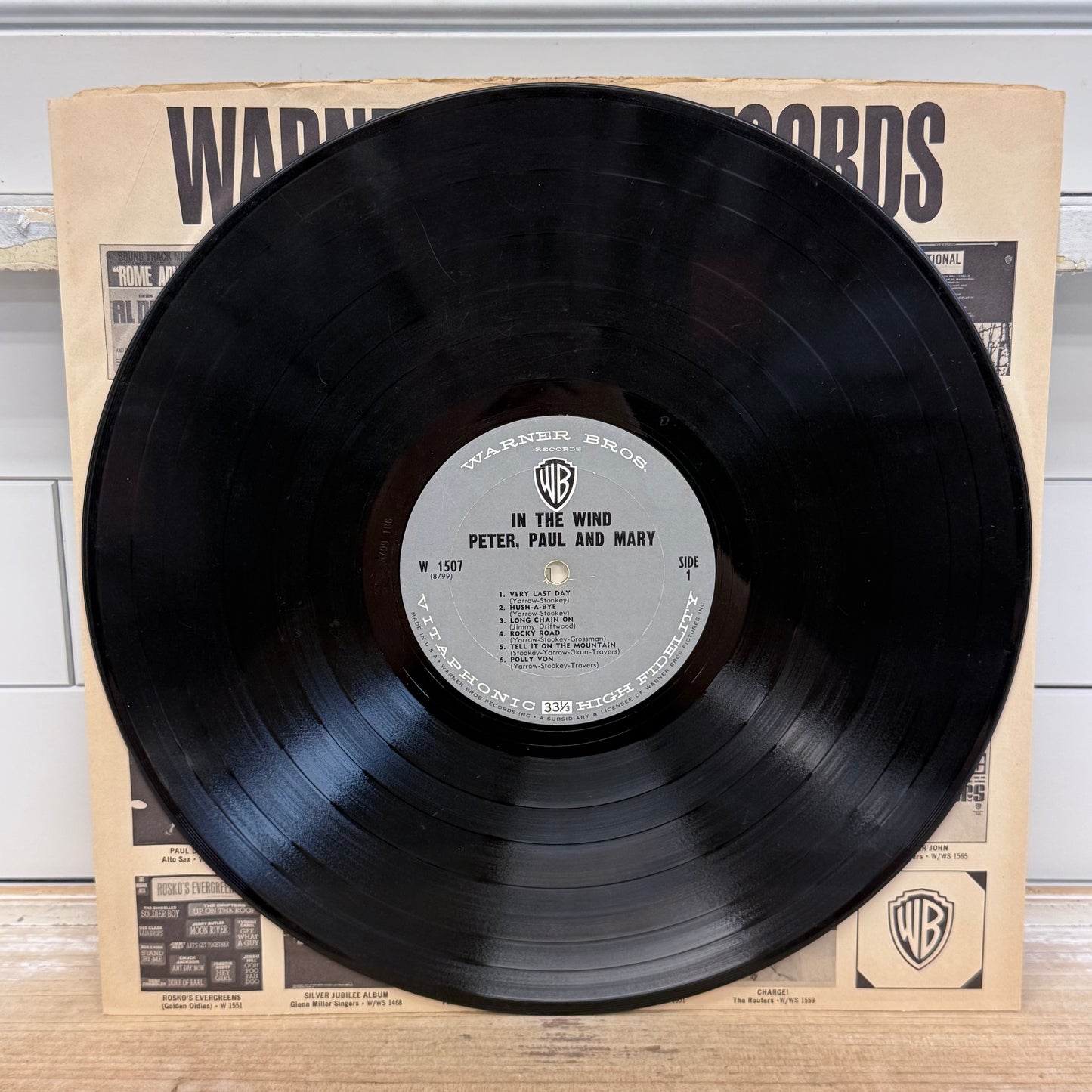 Peter, Paul and Mary In the Wind Vinyl Record LP 1963 #W 1507