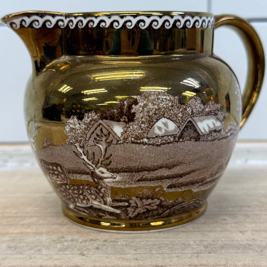 Wedgwood Fallow Deer Creamer, Porcelain Lusterware
