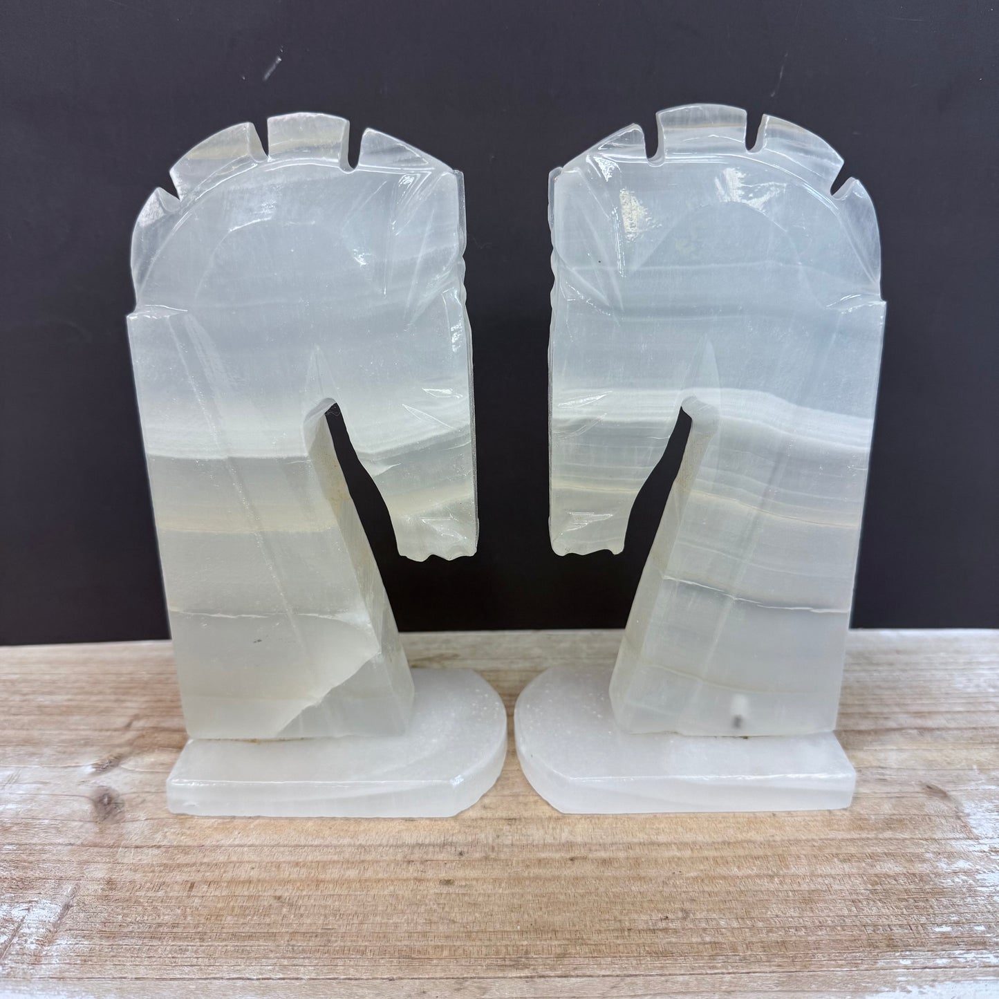 Horse Head Crystal Bookends