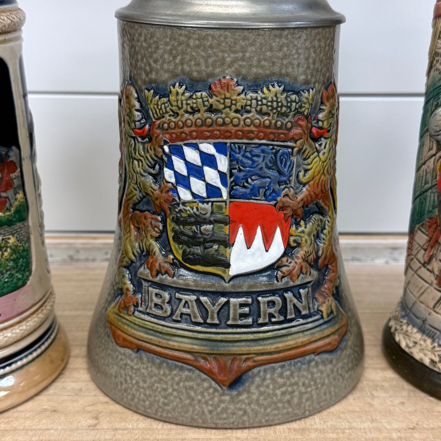 German Beer Steins Lot Wekara King Armin Bay Set 3