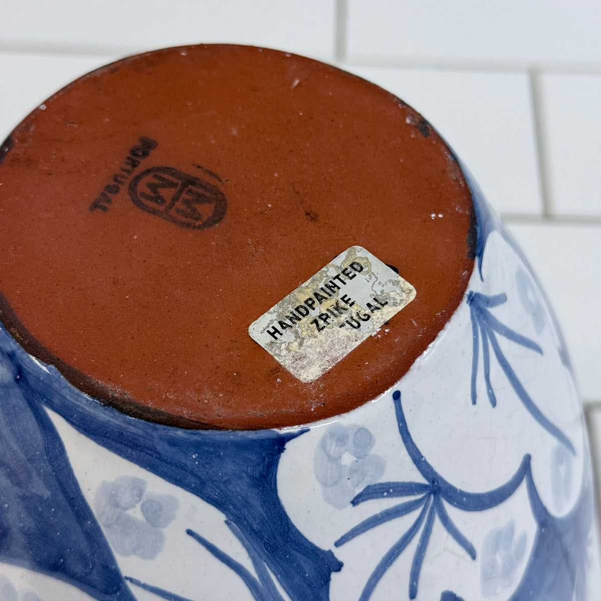 Hand Painted Floral Terracotta Pottery Vase