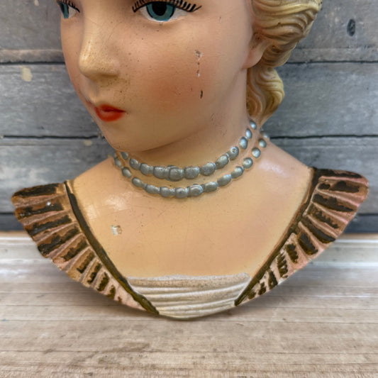 Lady Bust Chalkware, 1940s