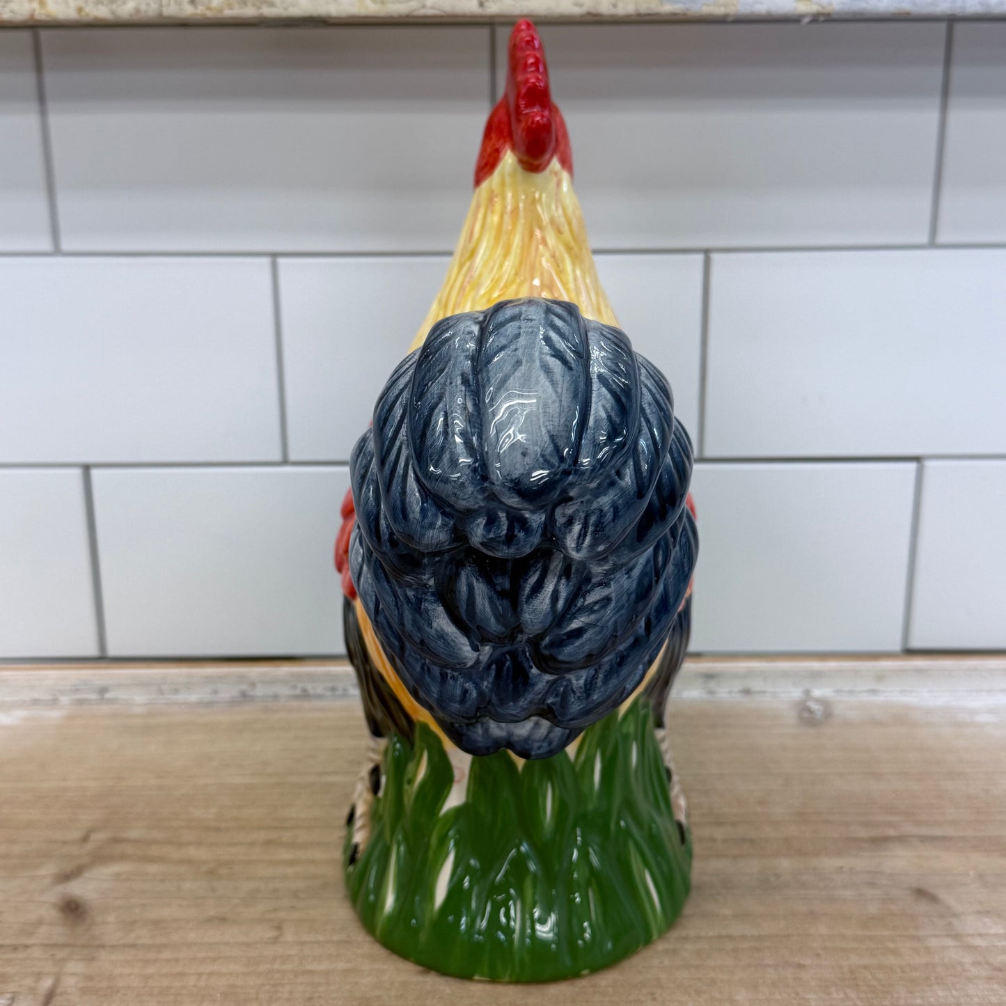 Farmhouse Rooster Ceramic Cookie Jar