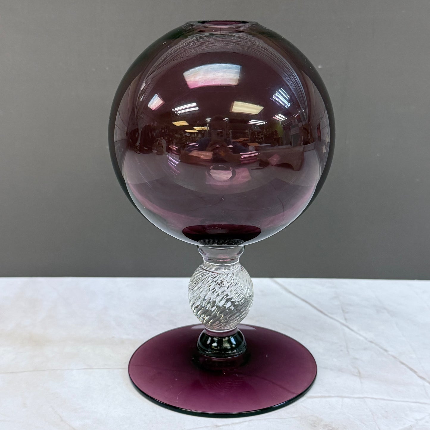 Cambridge Glass Amethyst Ivy Ball Vase