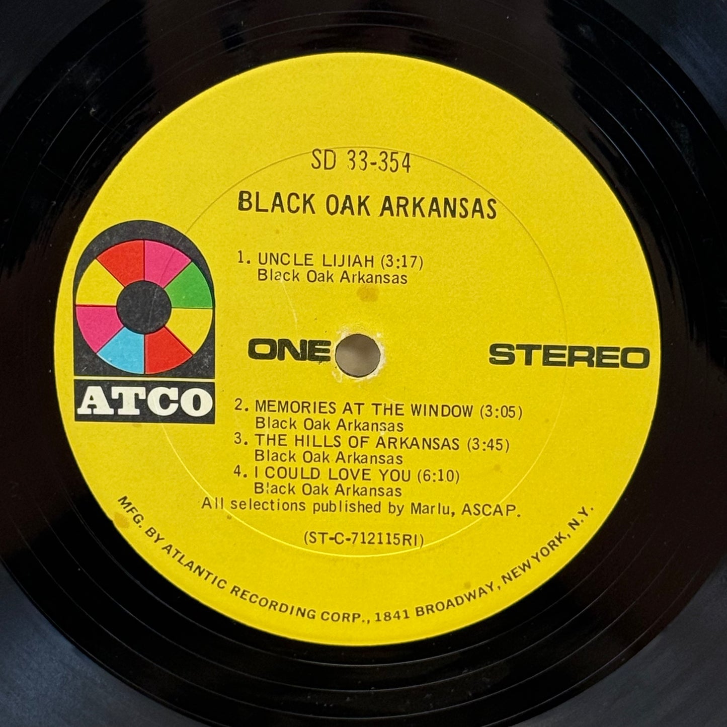 Black Oak Arkansas Self Titled Vinyl Record LP 1971 #SD-33-354