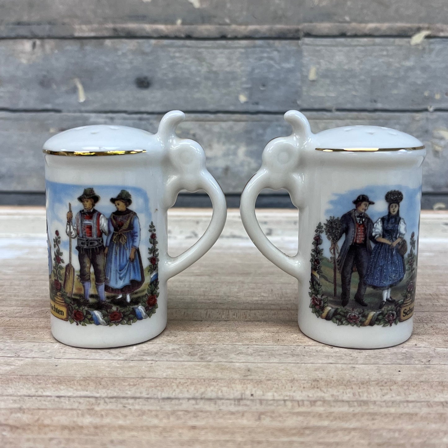 Black Forest Germany Porcelain Salt & Pepper Set