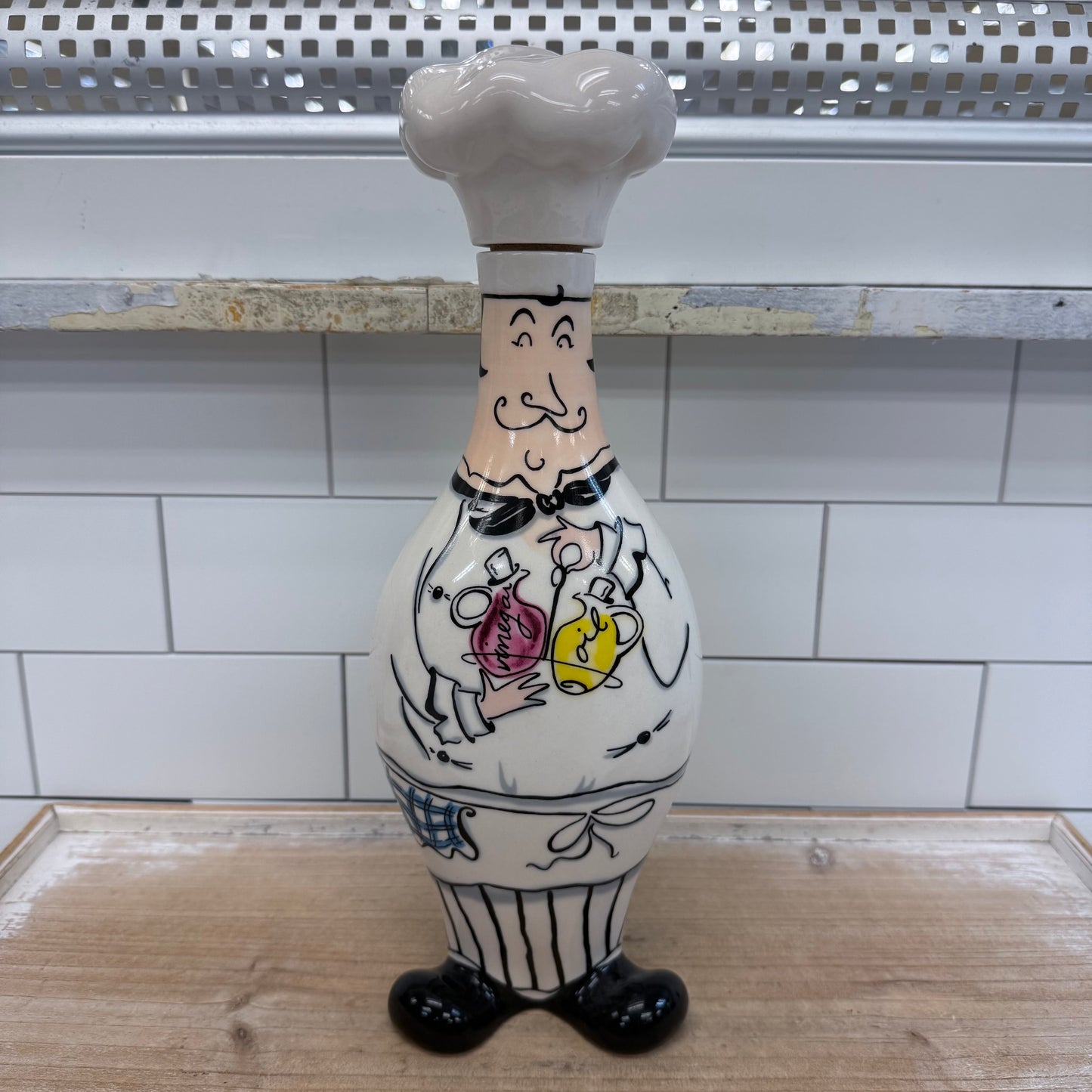 Tracy Flickinger Ceramic Chef Bottle Cork Stopper