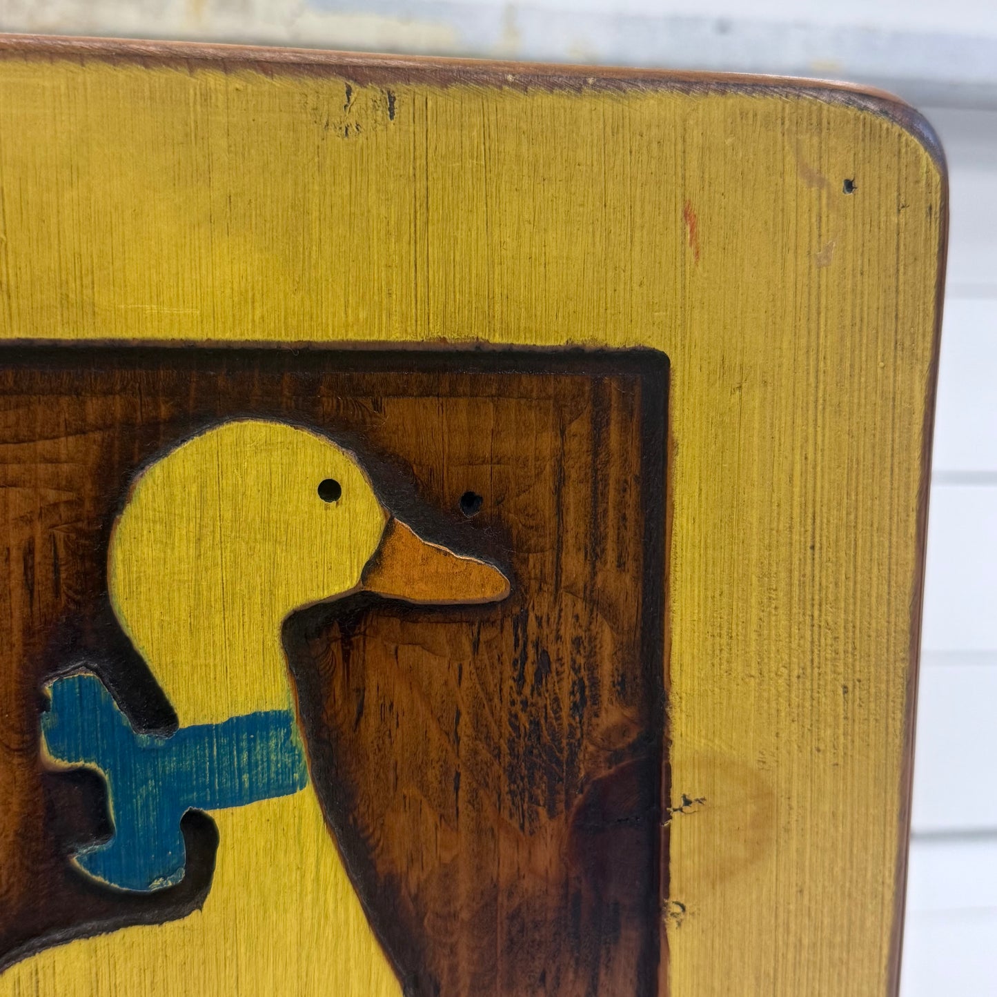 Vintage Folk Art Oversized Alphabet Block Wood Display