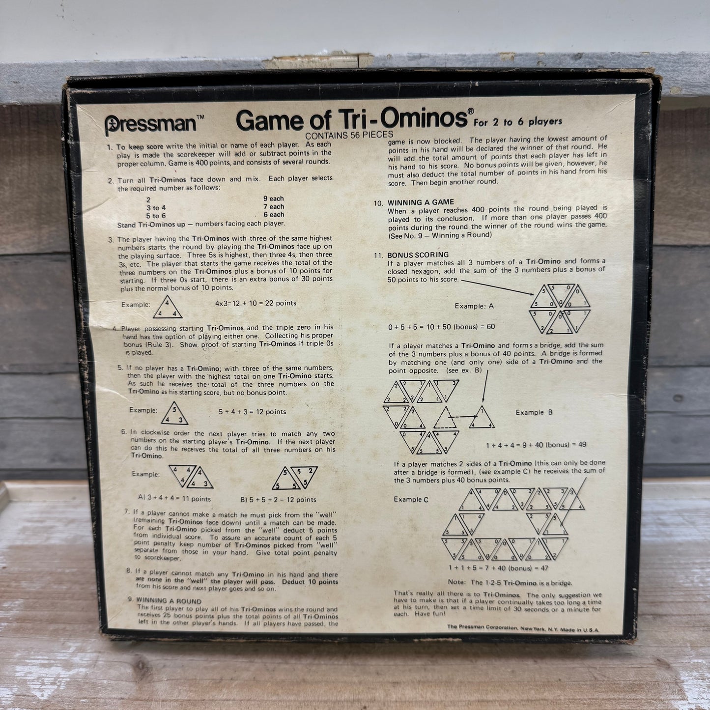 Pressman Tri-Ominos Puzzle Game Complete, 1960s