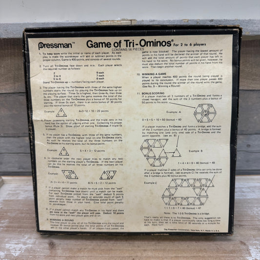 Pressman Tri-Ominos Puzzle Game Complete, 1960s