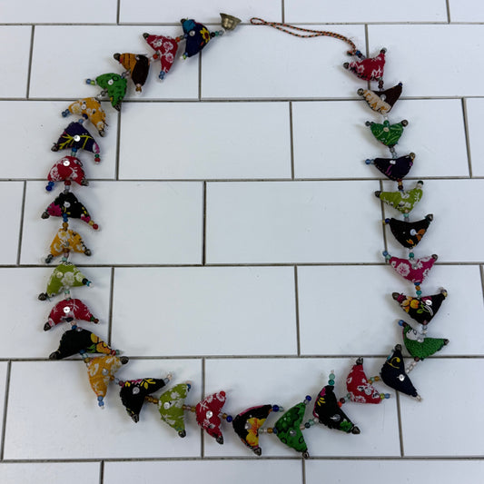 Prosperity Hen Garland Textile Birds Beads & Bells