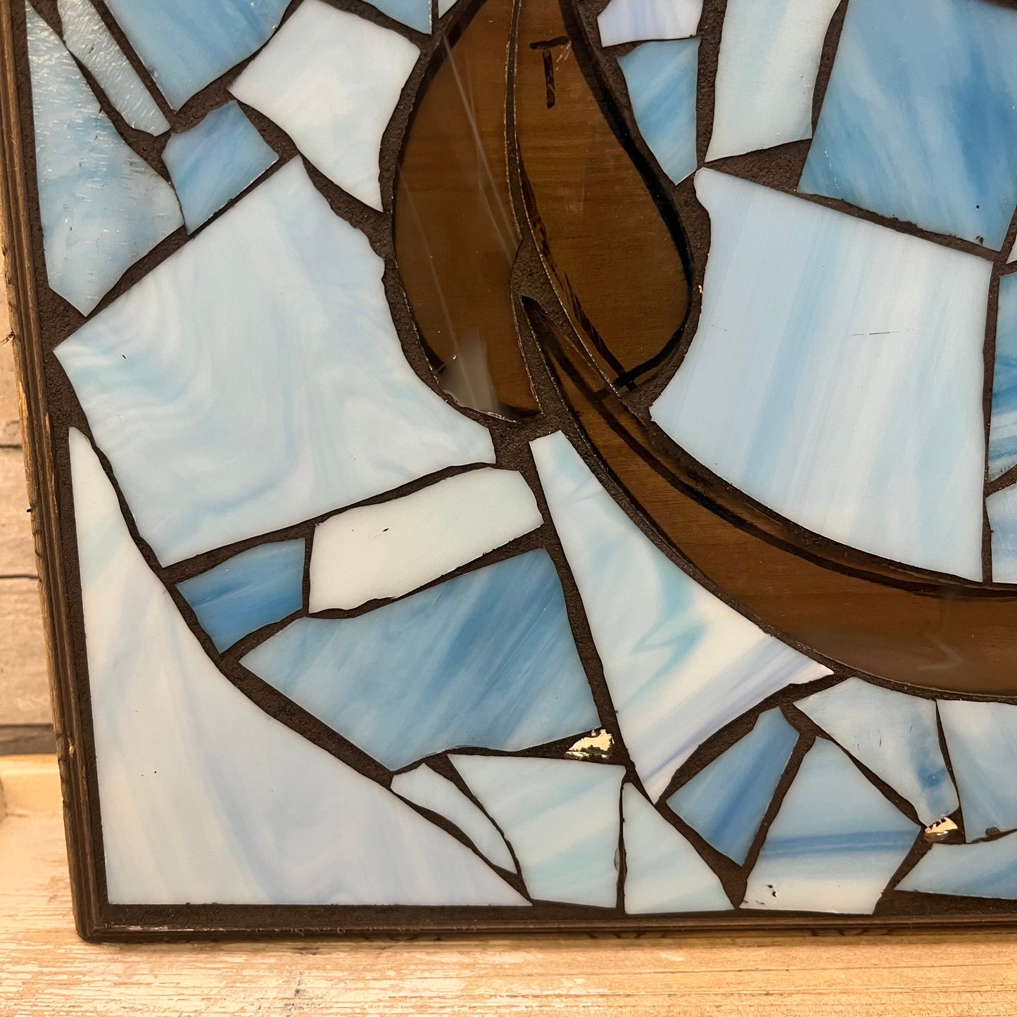TD Mosaics Framed Slag Glass Anchor Art