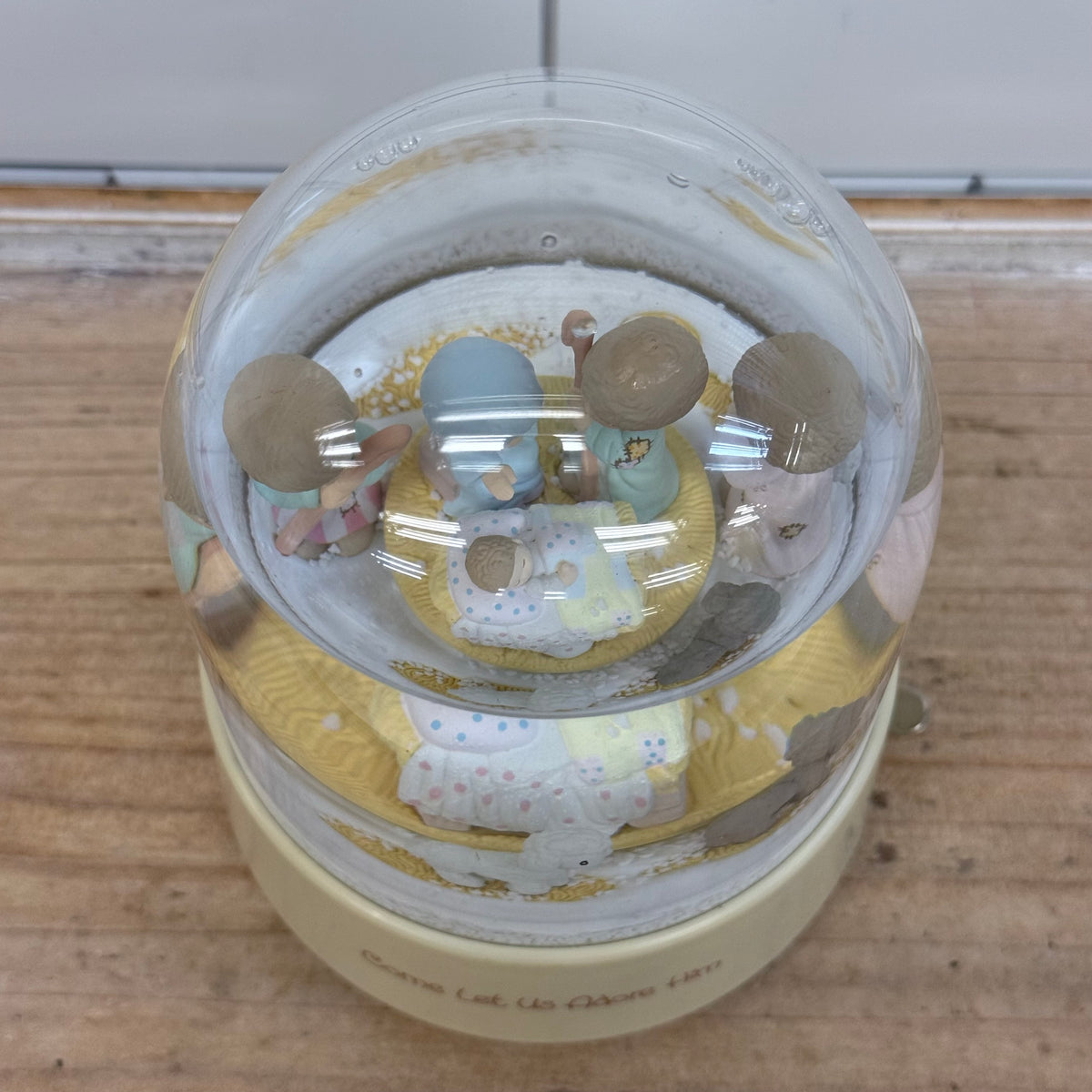 Precious Moments Nativity Musical Snow Globe with Box 1980s
