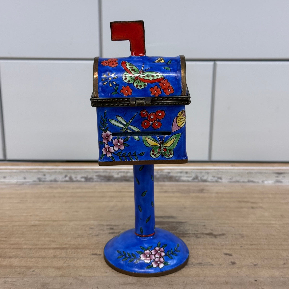 Empress Arts Blue Butterfly Mailbox Trinket Box 2000 with Gift Box
