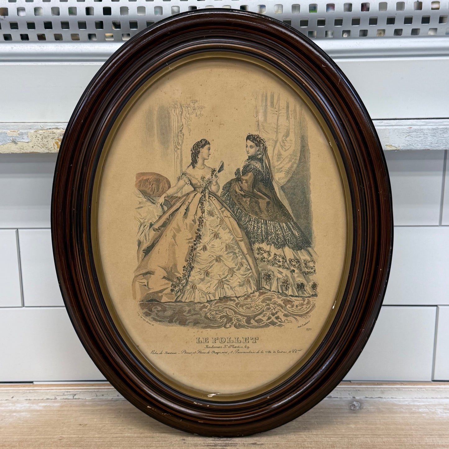 Le Follet French Fashion Art Print Oval Frame