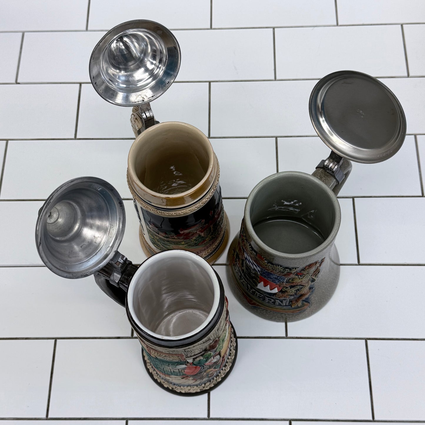 German Beer Steins Lot Wekara King Armin Bay Set 3