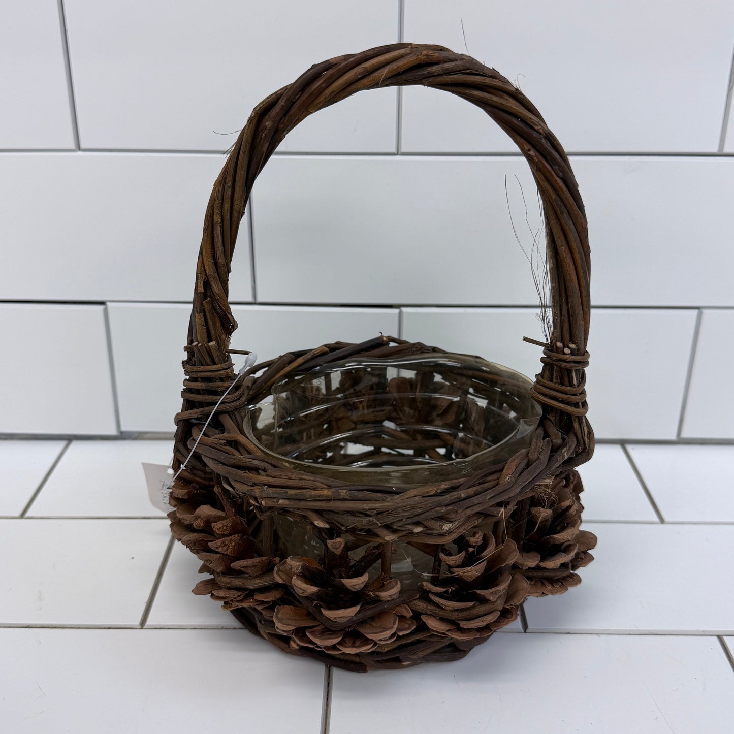 McCann Brothers Rustic Woven Pine Cone Basket