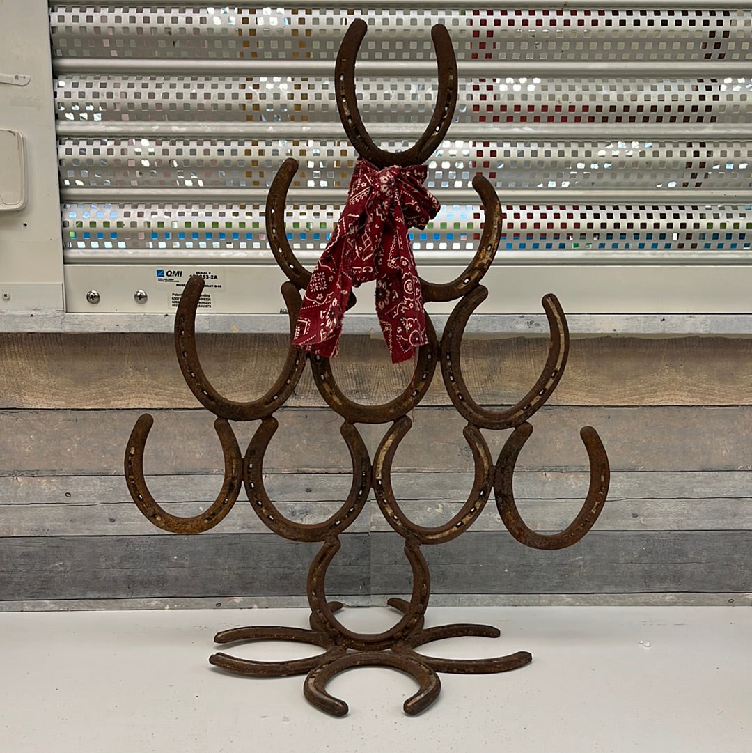 Rustic Welded Horseshoe Tree