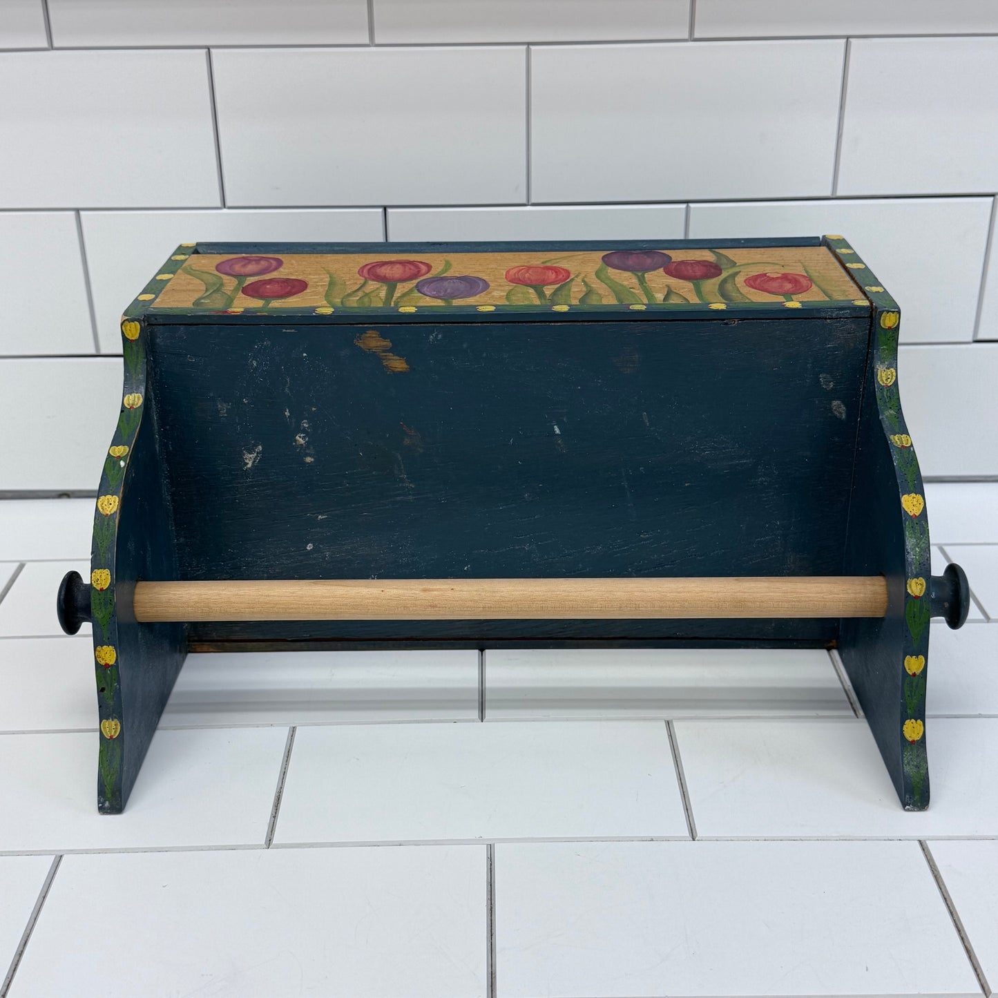 Floral Shelf, Hand Painted Wood