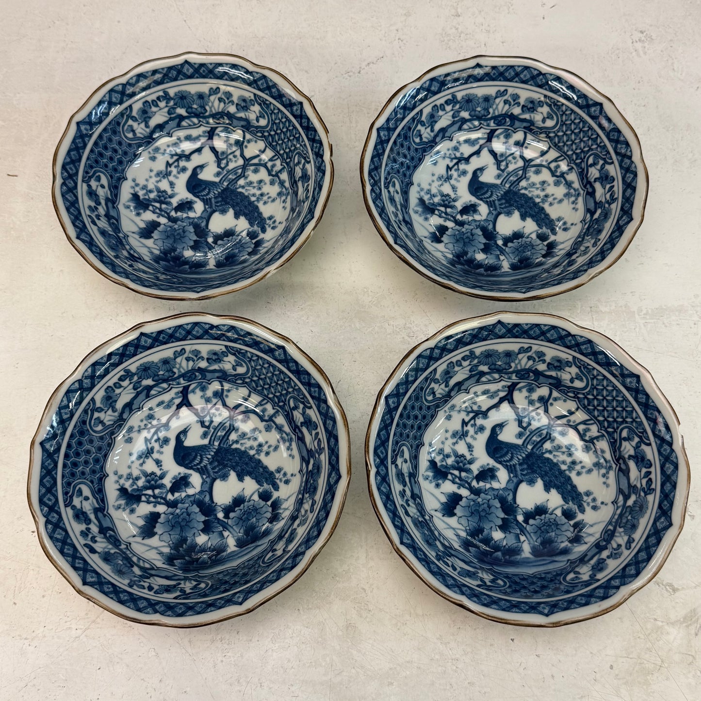 Toyo Peacock Bowls, Set of 4 1980s