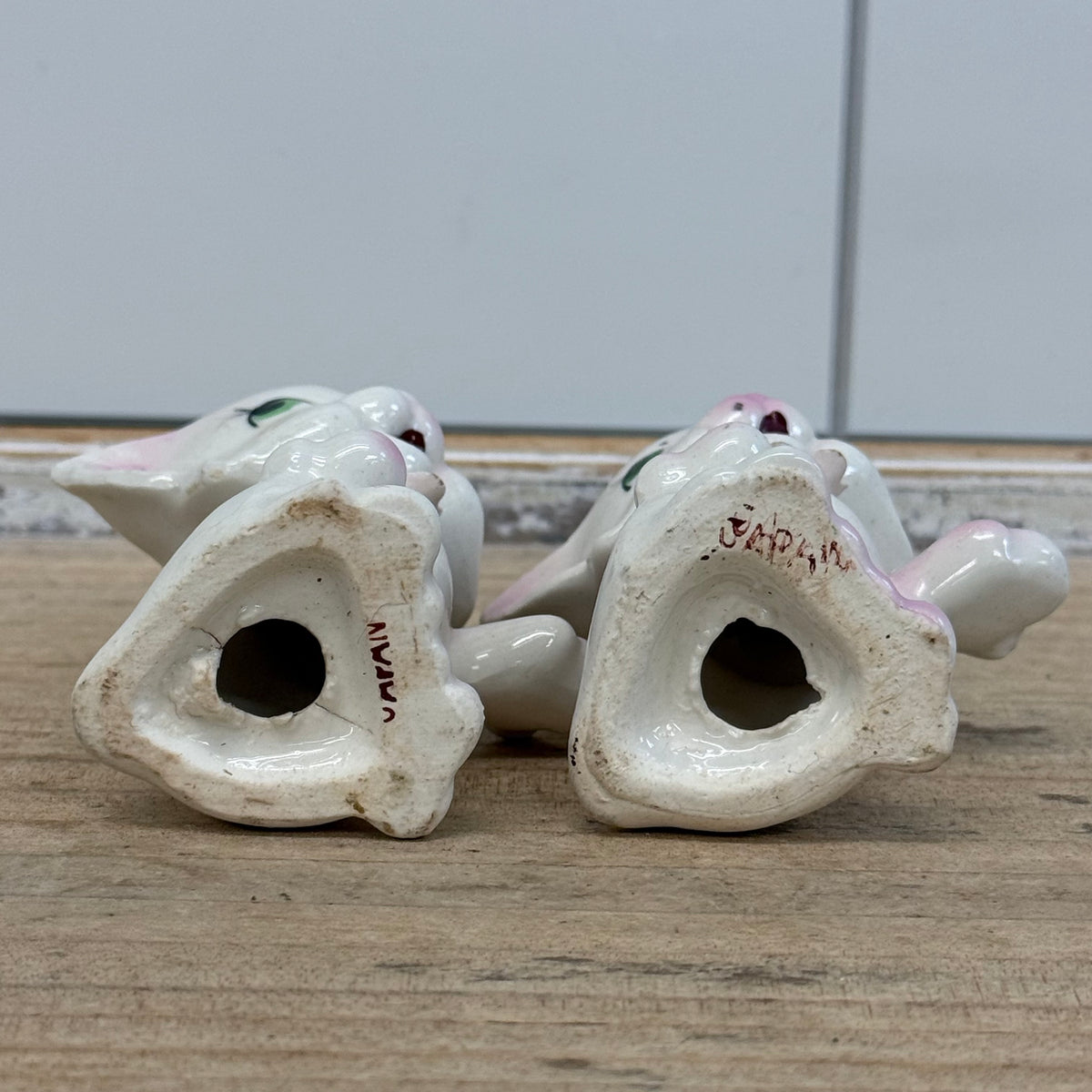 Ceramic Cat Salt Pepper Shaker Pair Vintage 1950s