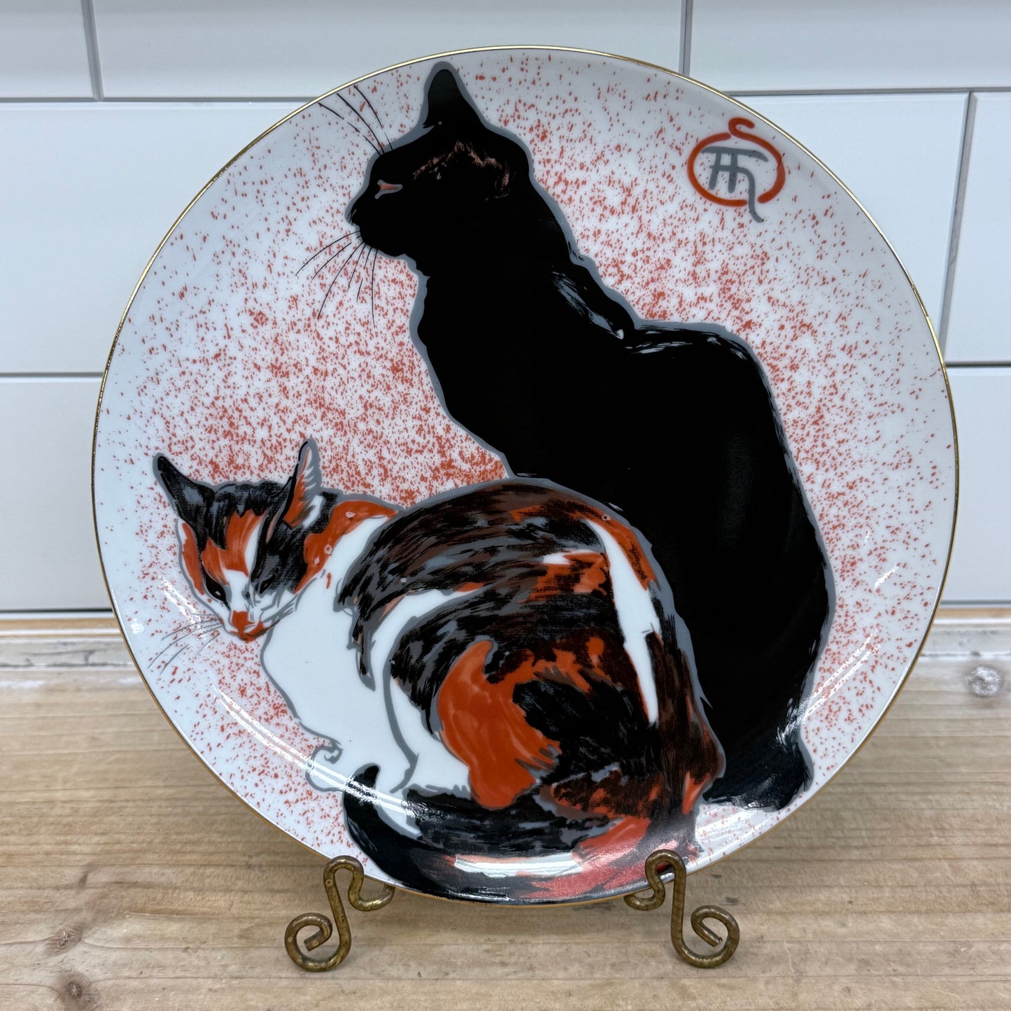 Steinlen Two Cats Plate MFA Boston Porcelain