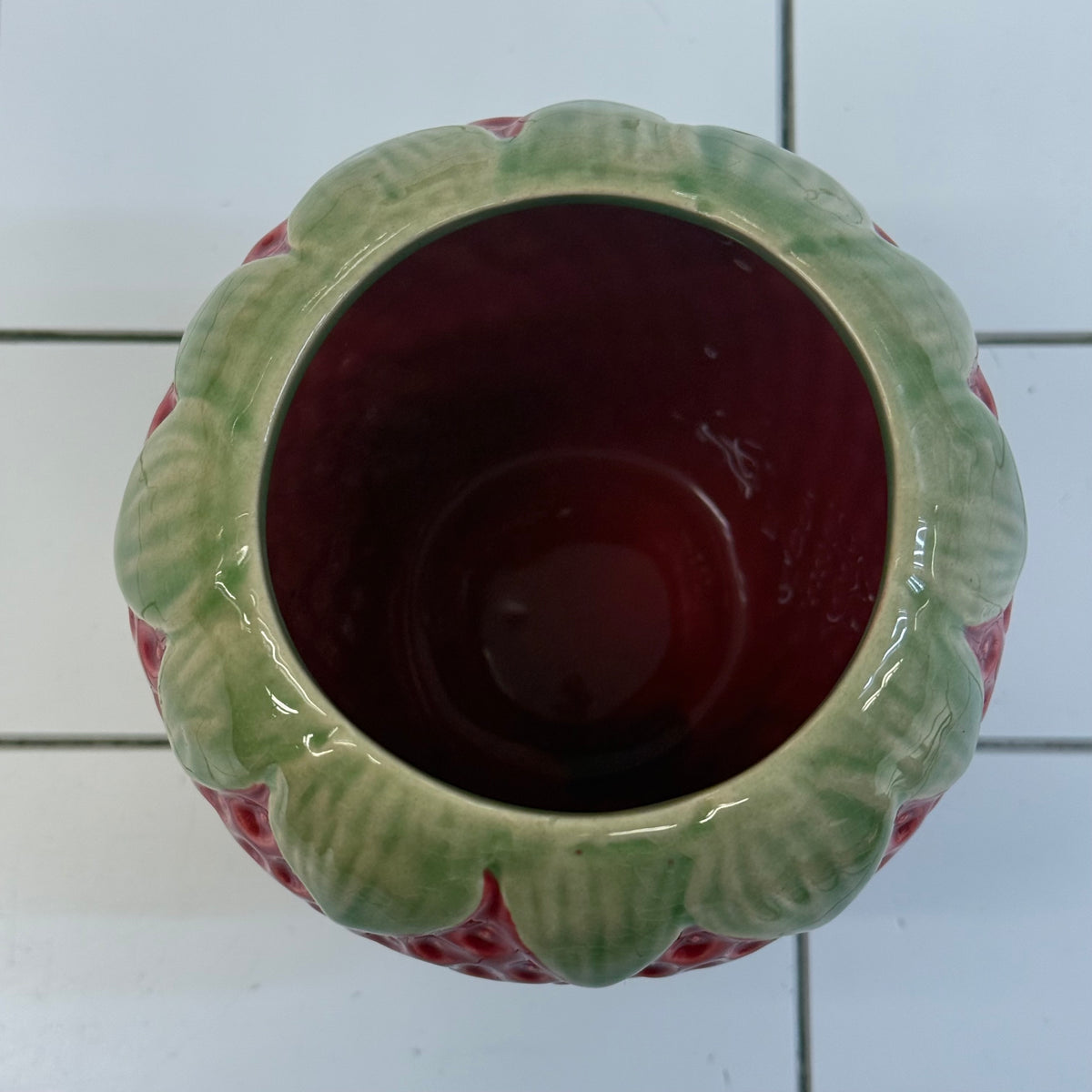 Strawberry Ceramic Planter Cachepot