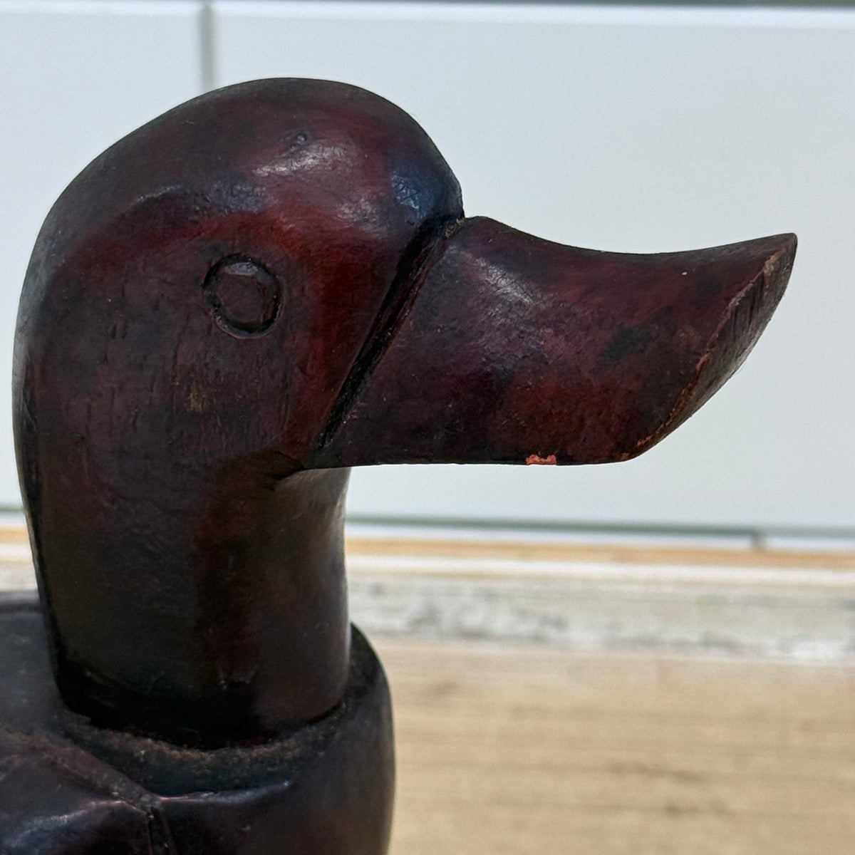 Duck Figurines Pair Hand-Carved Wood - Rustic Lodge Decor