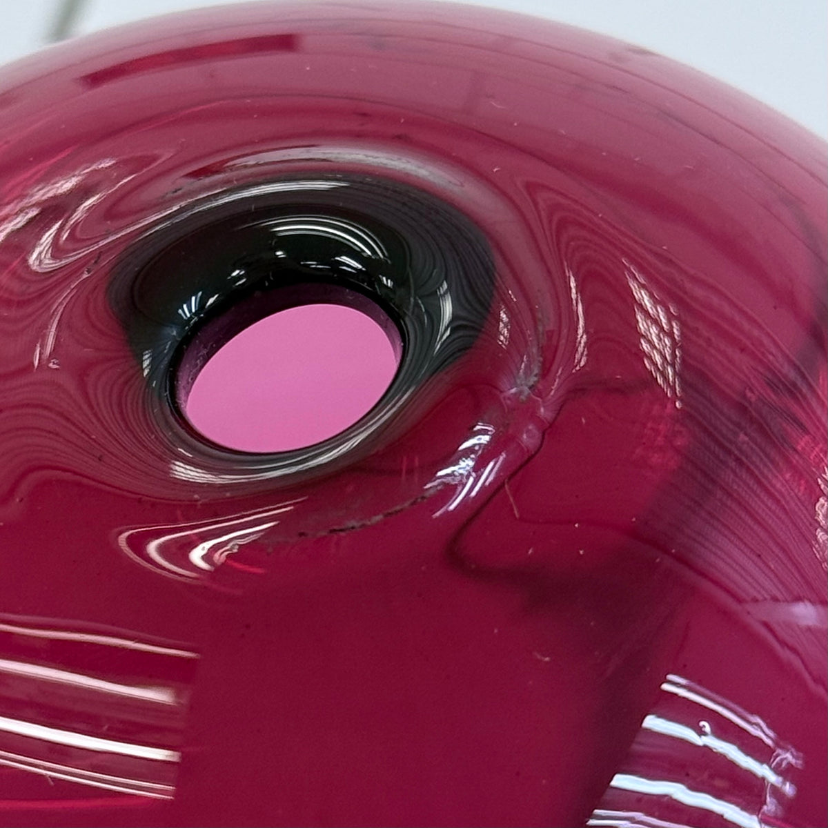 Vintage Cranberry Red Hand Blown Art Glass Bud Vase 6”