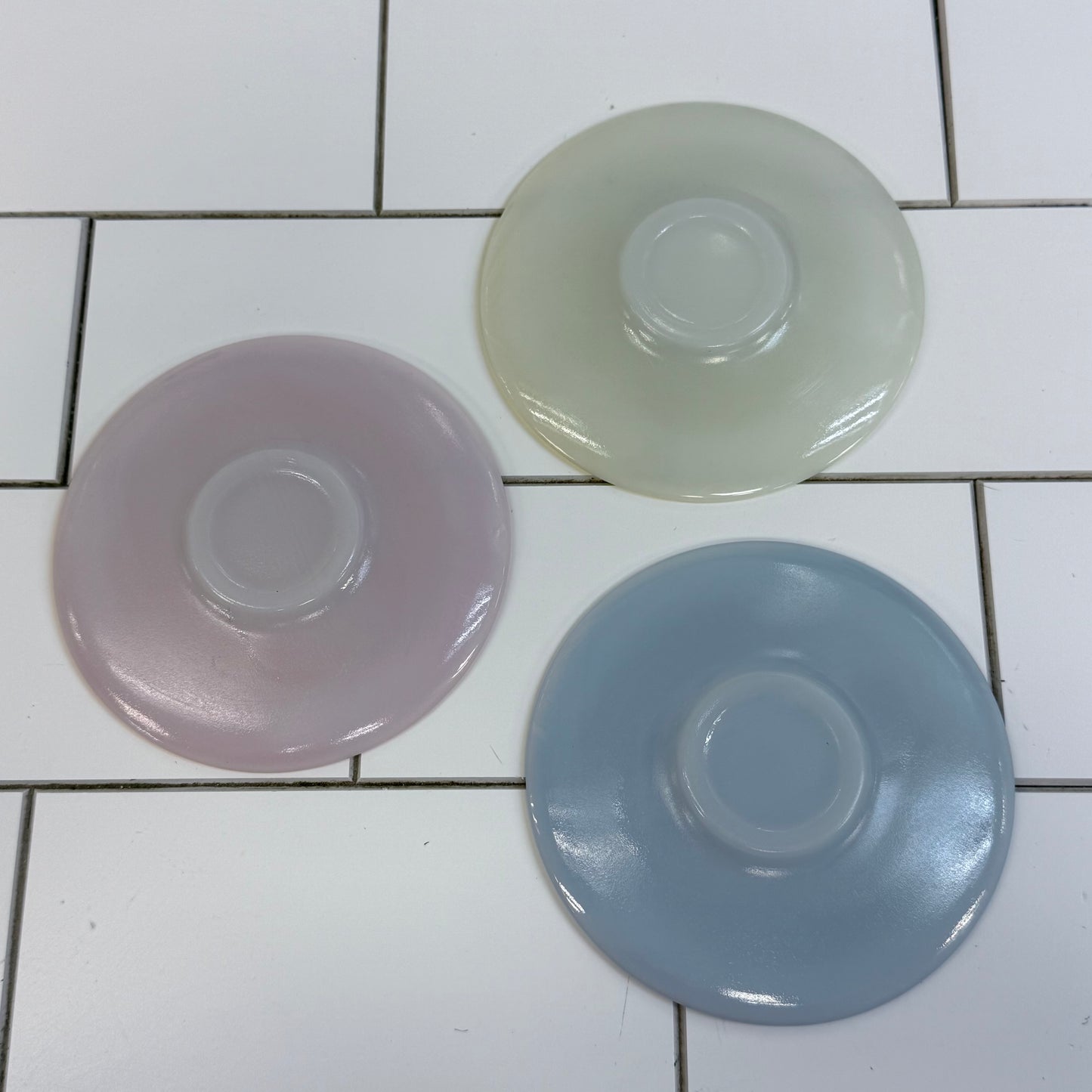 Hazel-Atlas Little Hostess Painted Milk Dish Set 8 Pieces
