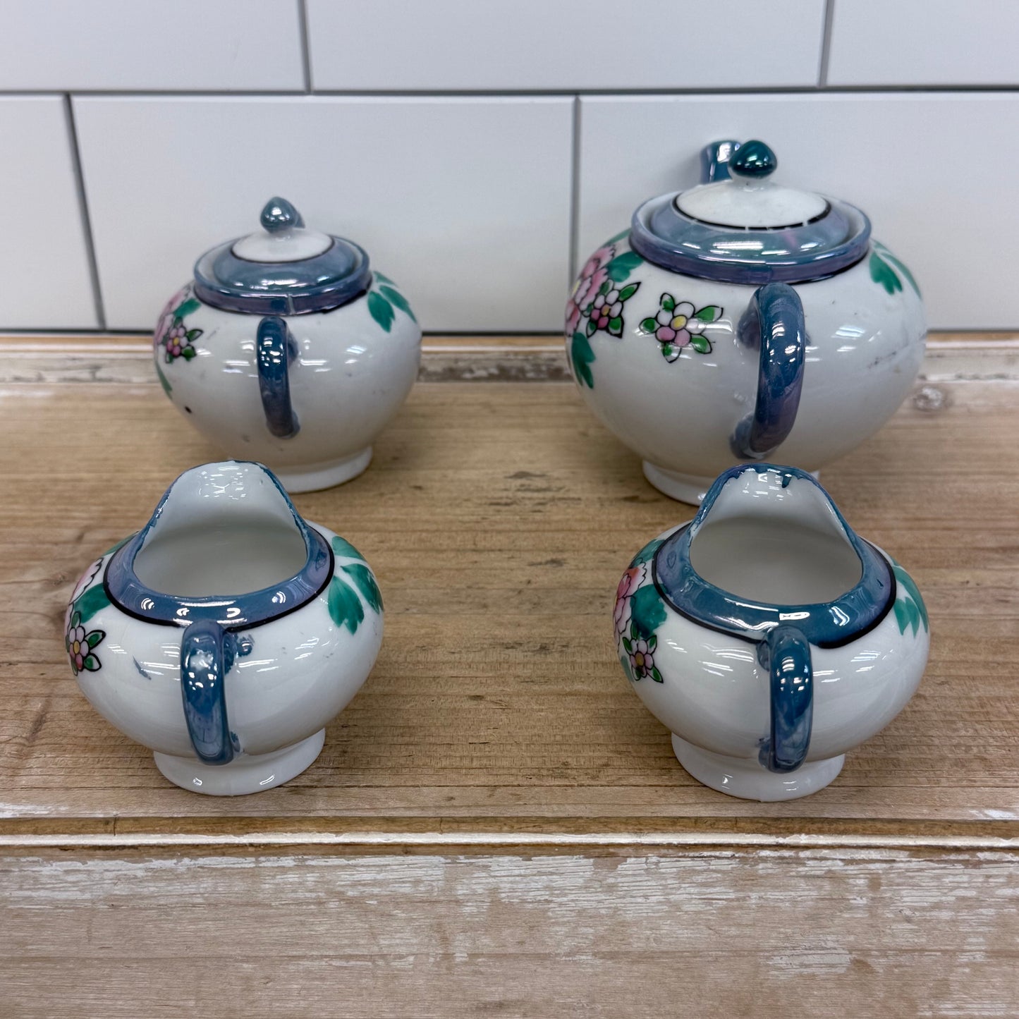 Japanese Lusterware Children's Tea Set Porcelain 22 Pieces