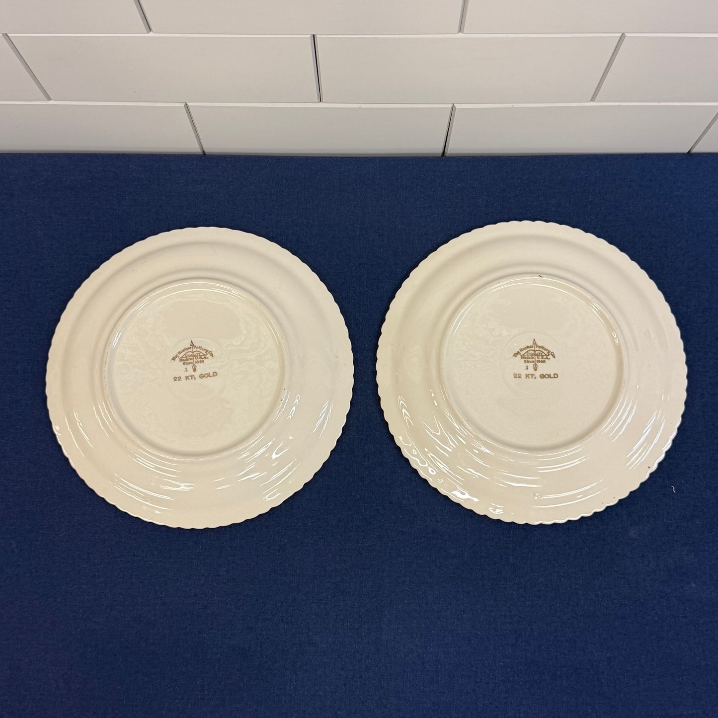 Harker Pottery Courting Couple Plate & Cake Serve Set