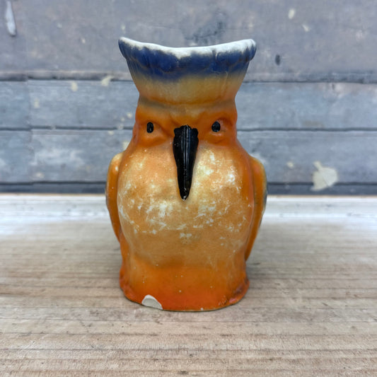 Red Dime-Marked Czech Pottery Parrot Pitcher