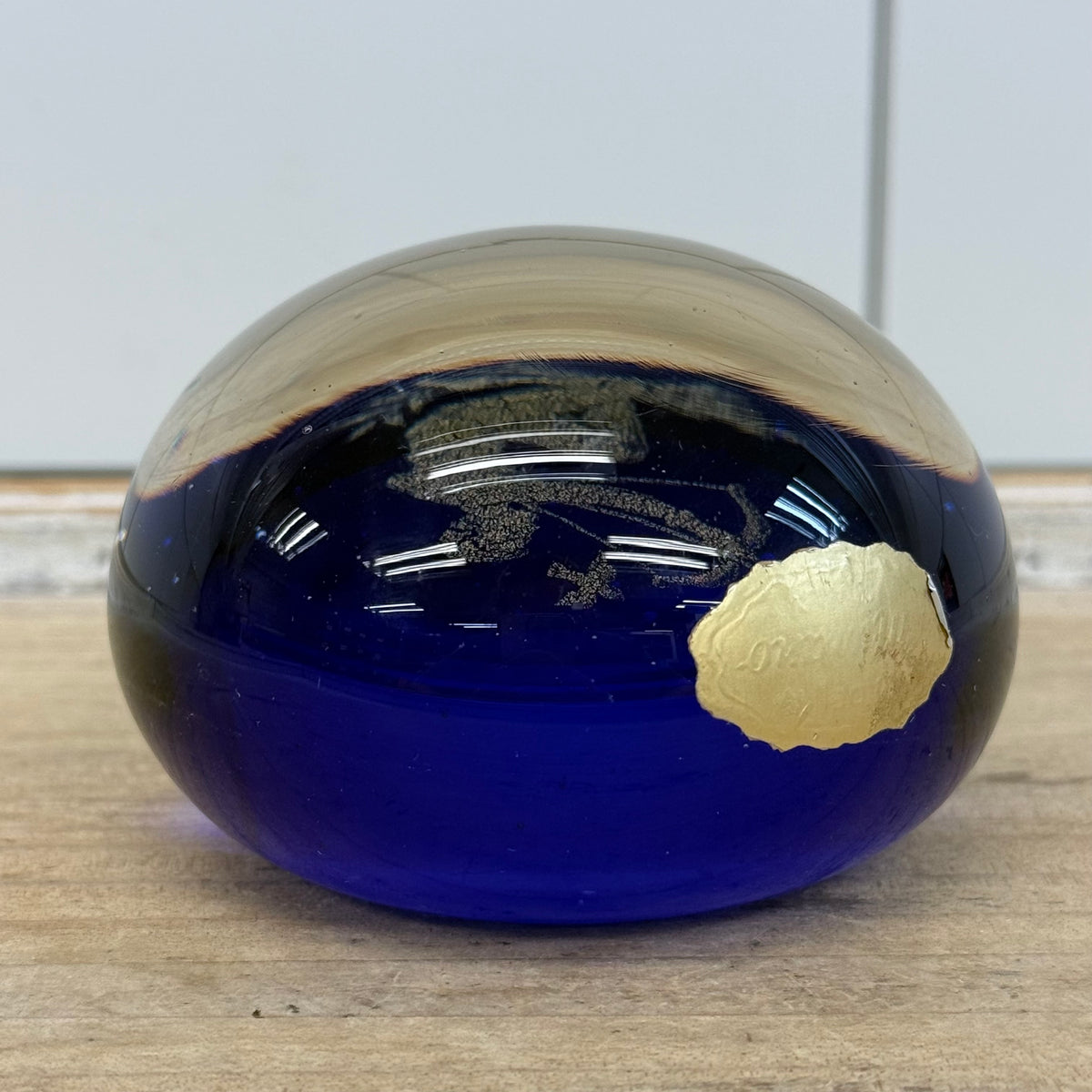 Murano Sagittarius Zodiac Cobalt Blue Art Glass Paperweight 1960s