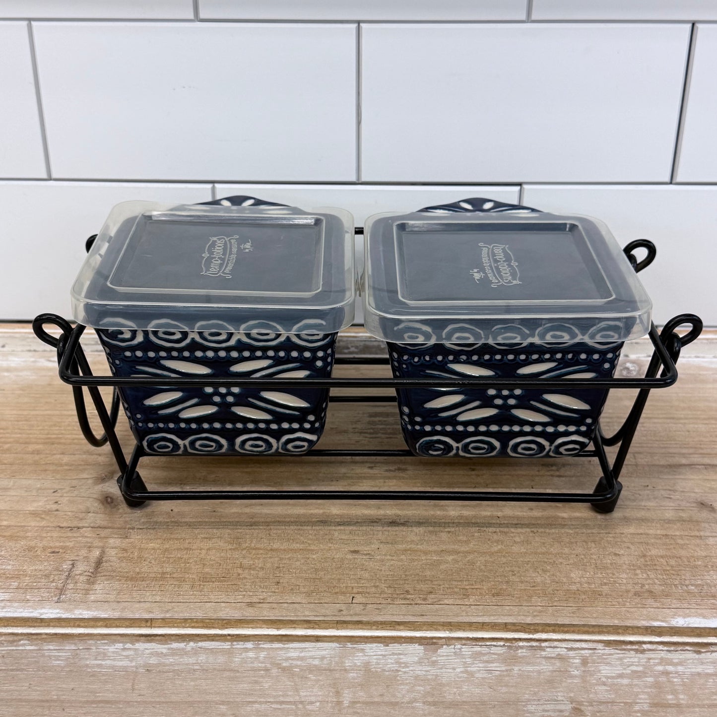 Temp-tations Old World Lidded Baking Dishes Basket Set