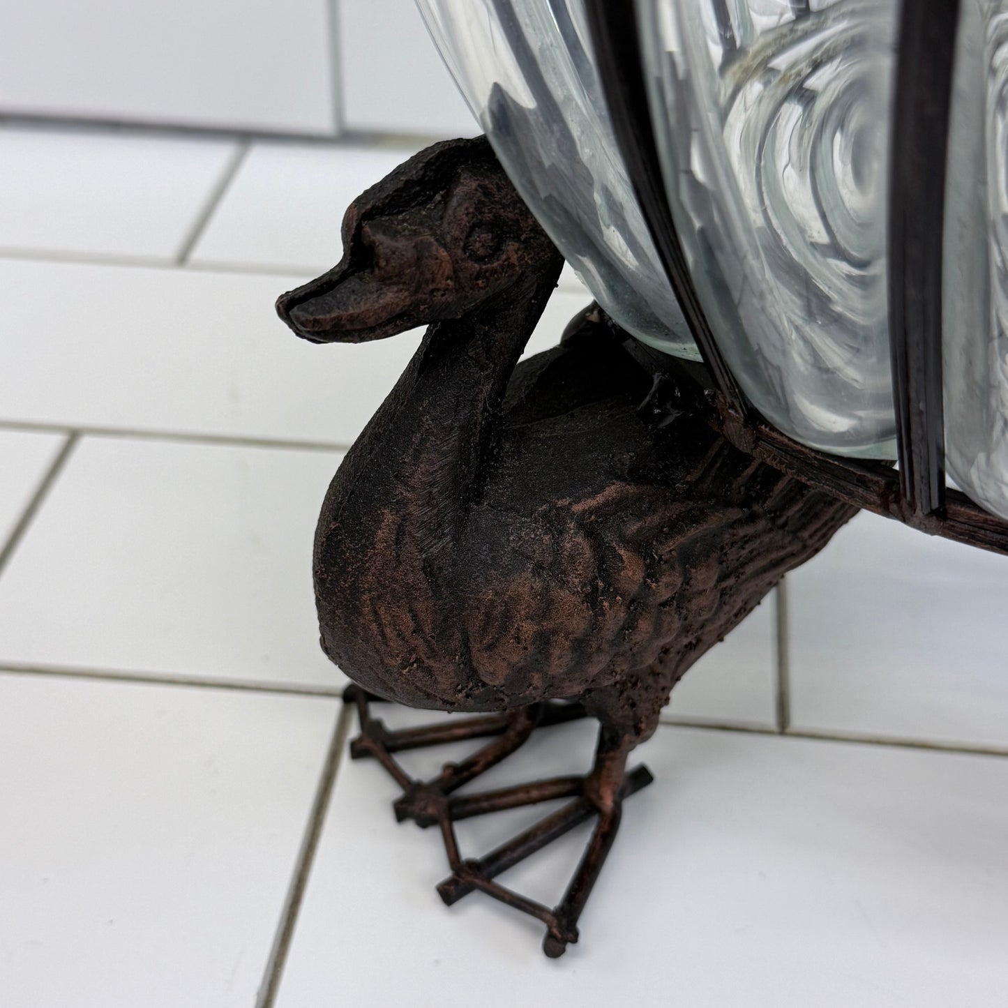 Duck Footed Planter Centerpiece with Glass Bowl