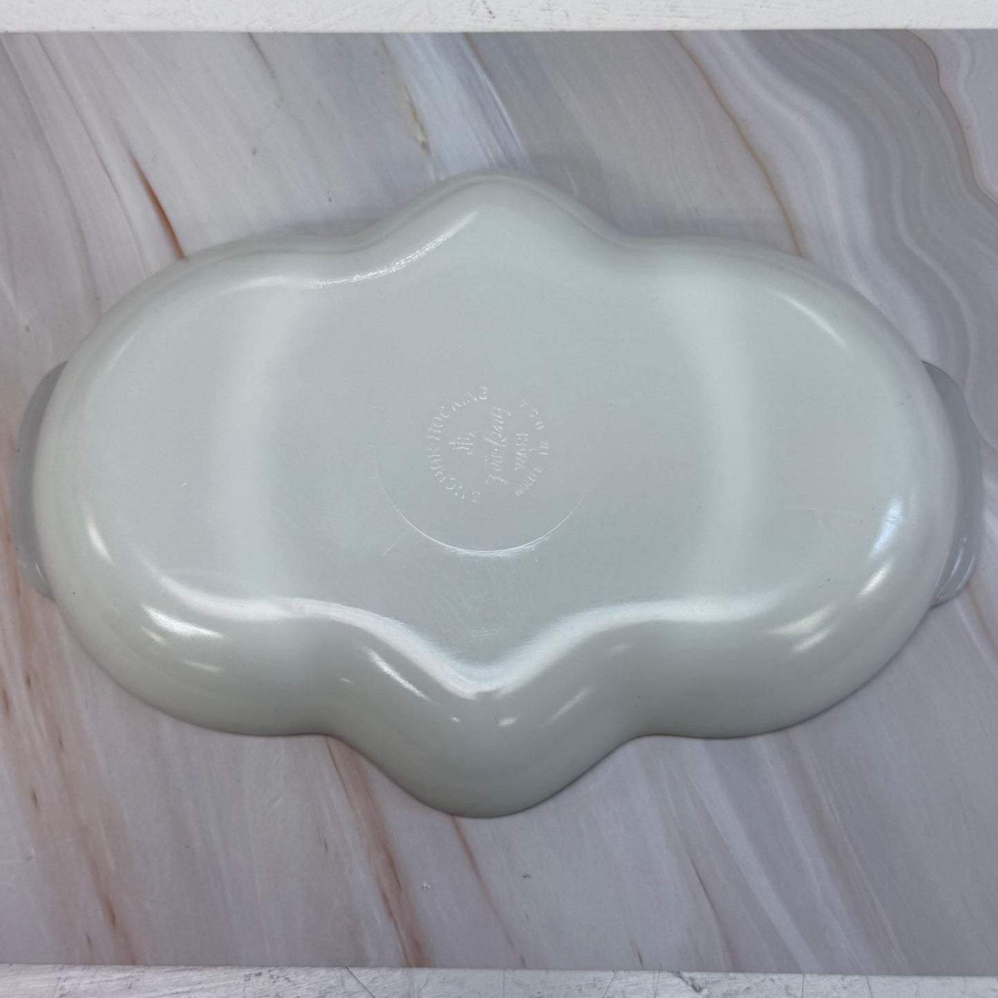 Fire King Gilded Milk Glass Divided Serving Tray