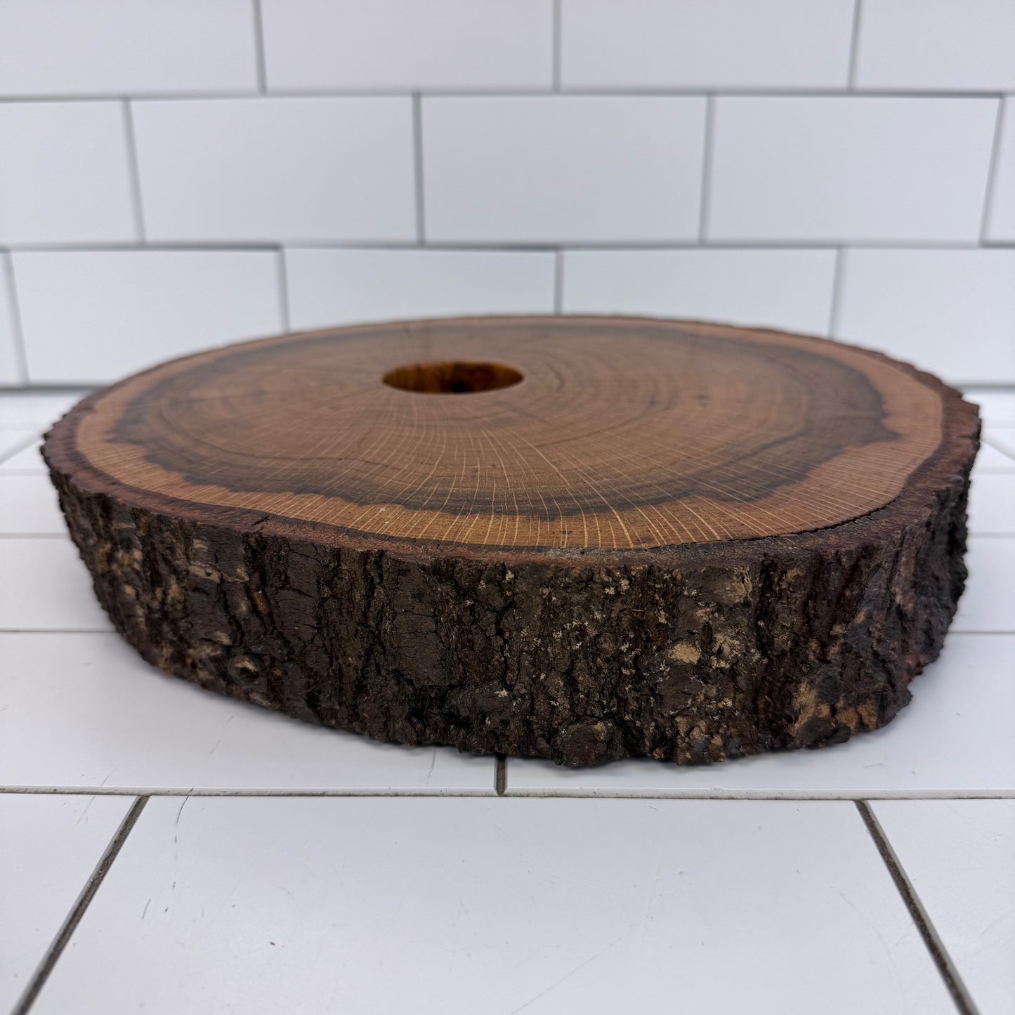 Live Edge Wood Slab Candle Holder Rustic Centerpiece
