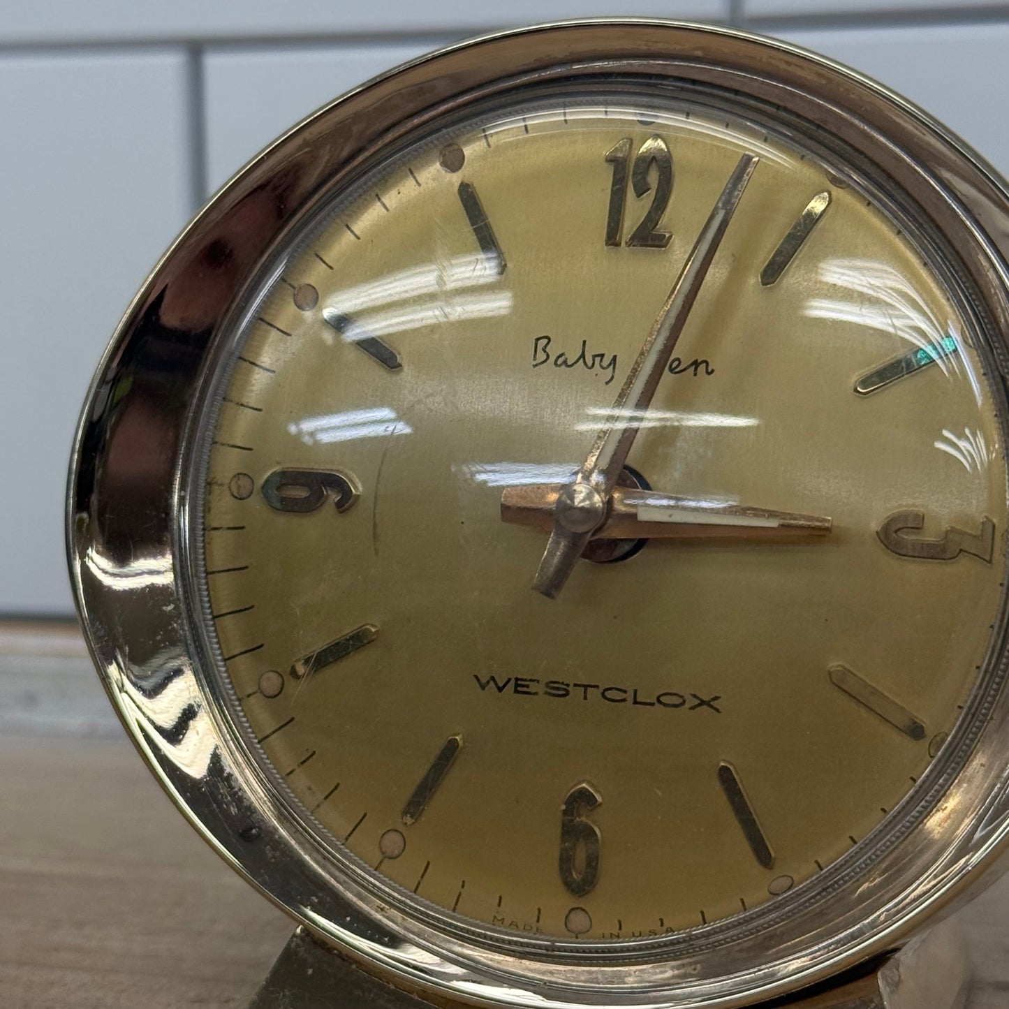 Westclox Baby Ben 22K Gold Finish Alarm Clock Tested Works