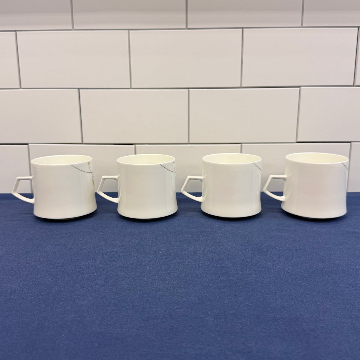 Mikasa Just Flowers Flat Cups Set of 4 Bone China 1980s
