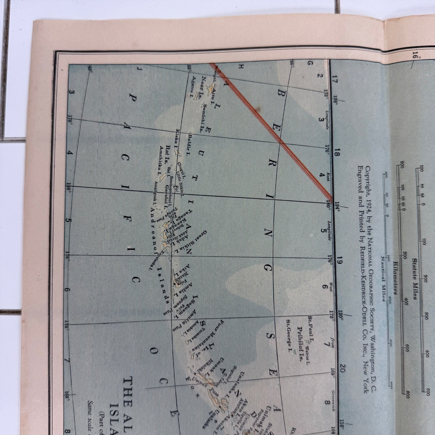 National Geographic North America Antique Folding Map 1924